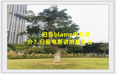 归咎blame电影简介？归咎电影讲的是什么