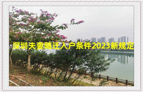 深圳夫妻随迁入户条件2023新规定